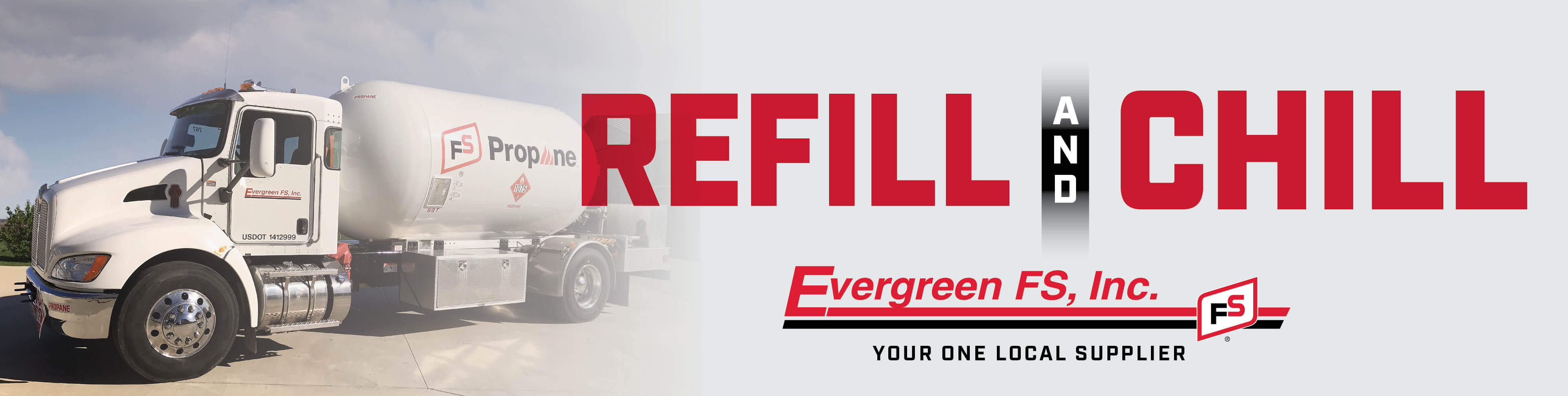 Refill and Chill - Image of a Propane Truck promoting Summer Fill Pricing