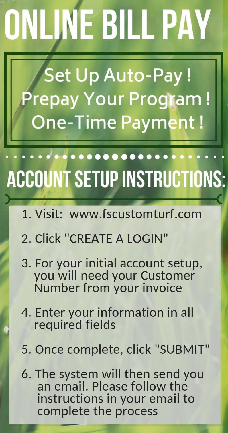 Image of the Custom Turf Online Bill Pay Sign Up Instructions